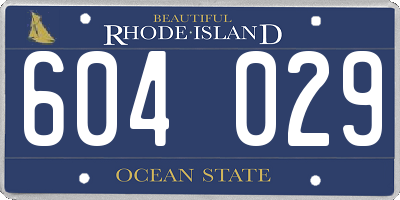 RI license plate 604029