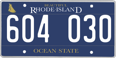 RI license plate 604030
