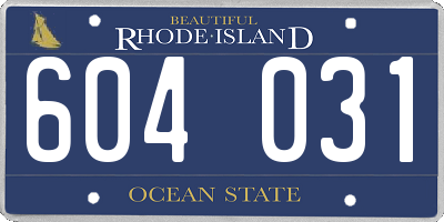 RI license plate 604031