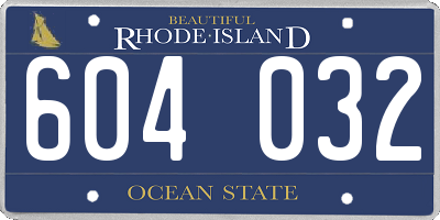 RI license plate 604032
