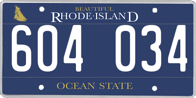 RI license plate 604034