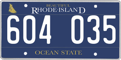 RI license plate 604035