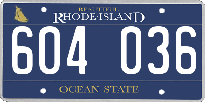 RI license plate 604036