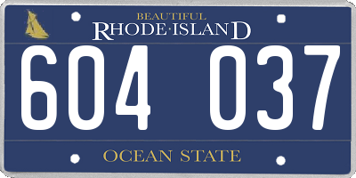 RI license plate 604037