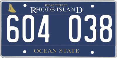 RI license plate 604038