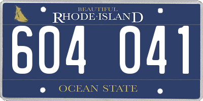 RI license plate 604041