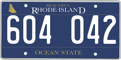 RI license plate 604042