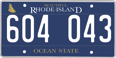 RI license plate 604043