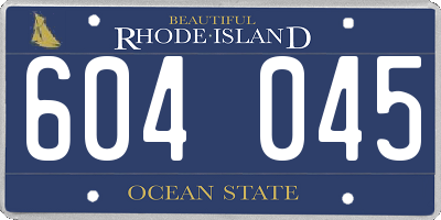 RI license plate 604045