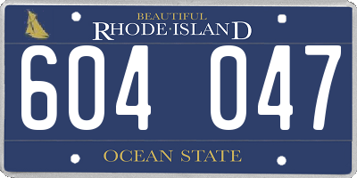 RI license plate 604047