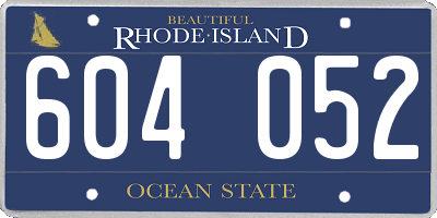 RI license plate 604052
