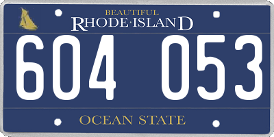 RI license plate 604053