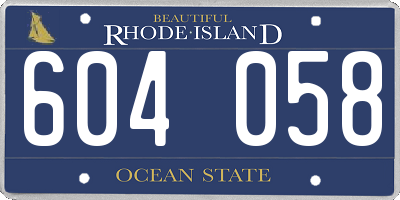 RI license plate 604058