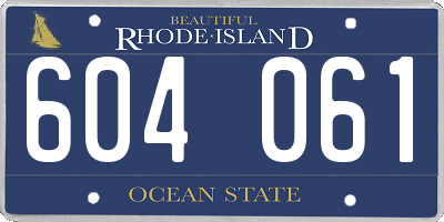 RI license plate 604061