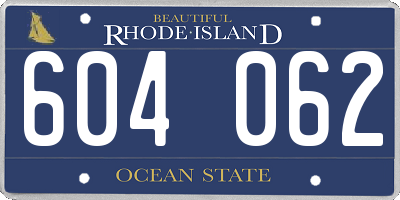 RI license plate 604062