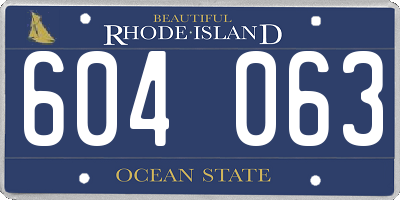 RI license plate 604063