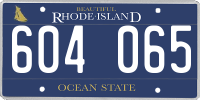 RI license plate 604065