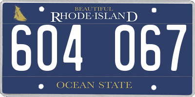 RI license plate 604067