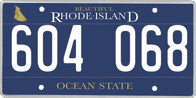 RI license plate 604068