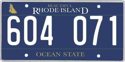 RI license plate 604071