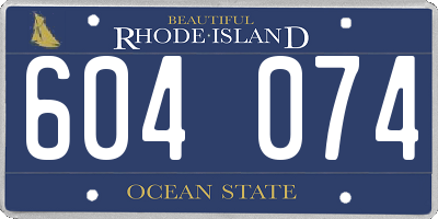 RI license plate 604074