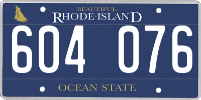 RI license plate 604076