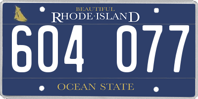 RI license plate 604077