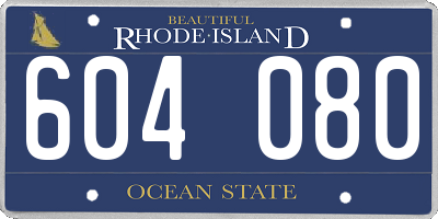 RI license plate 604080