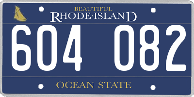 RI license plate 604082