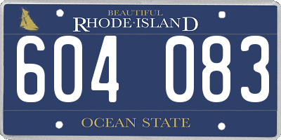 RI license plate 604083