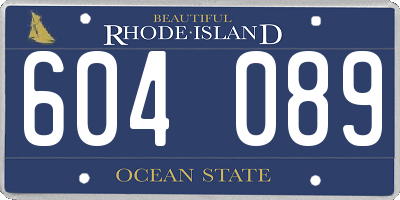 RI license plate 604089
