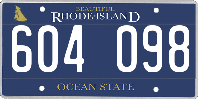 RI license plate 604098