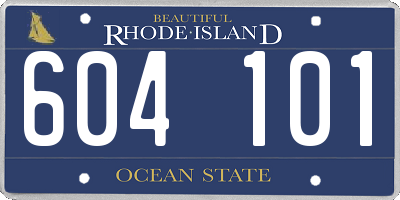 RI license plate 604101