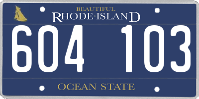 RI license plate 604103