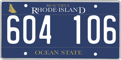 RI license plate 604106