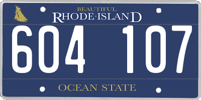 RI license plate 604107