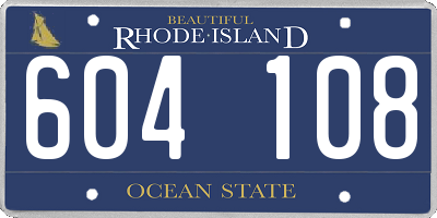 RI license plate 604108
