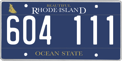 RI license plate 604111