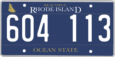 RI license plate 604113