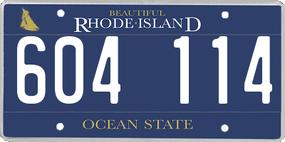 RI license plate 604114