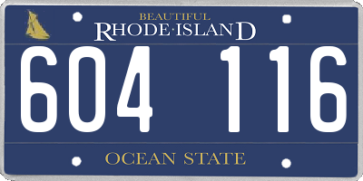 RI license plate 604116