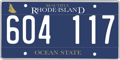 RI license plate 604117