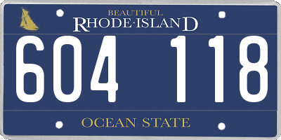 RI license plate 604118