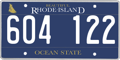 RI license plate 604122
