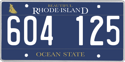 RI license plate 604125