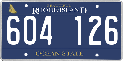 RI license plate 604126