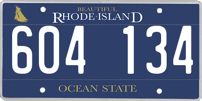 RI license plate 604134