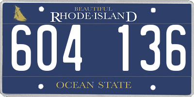 RI license plate 604136