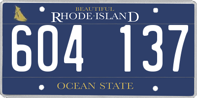 RI license plate 604137