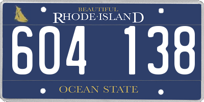RI license plate 604138